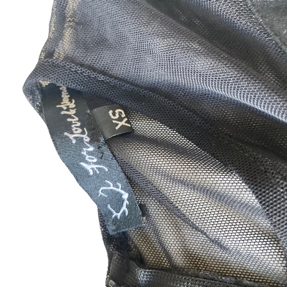 For Love and Lemons Lulu Skater Dress Black Plunge Sleevless Mesh Back Size XS - Picture 6 of 7